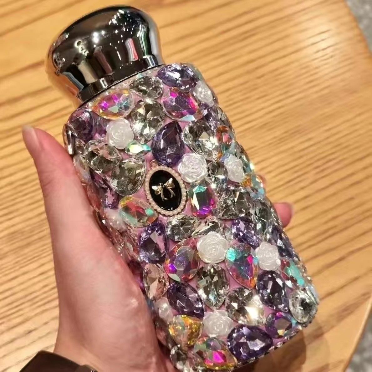 Termo con diamantes acero inoxidable 220 ml regalo