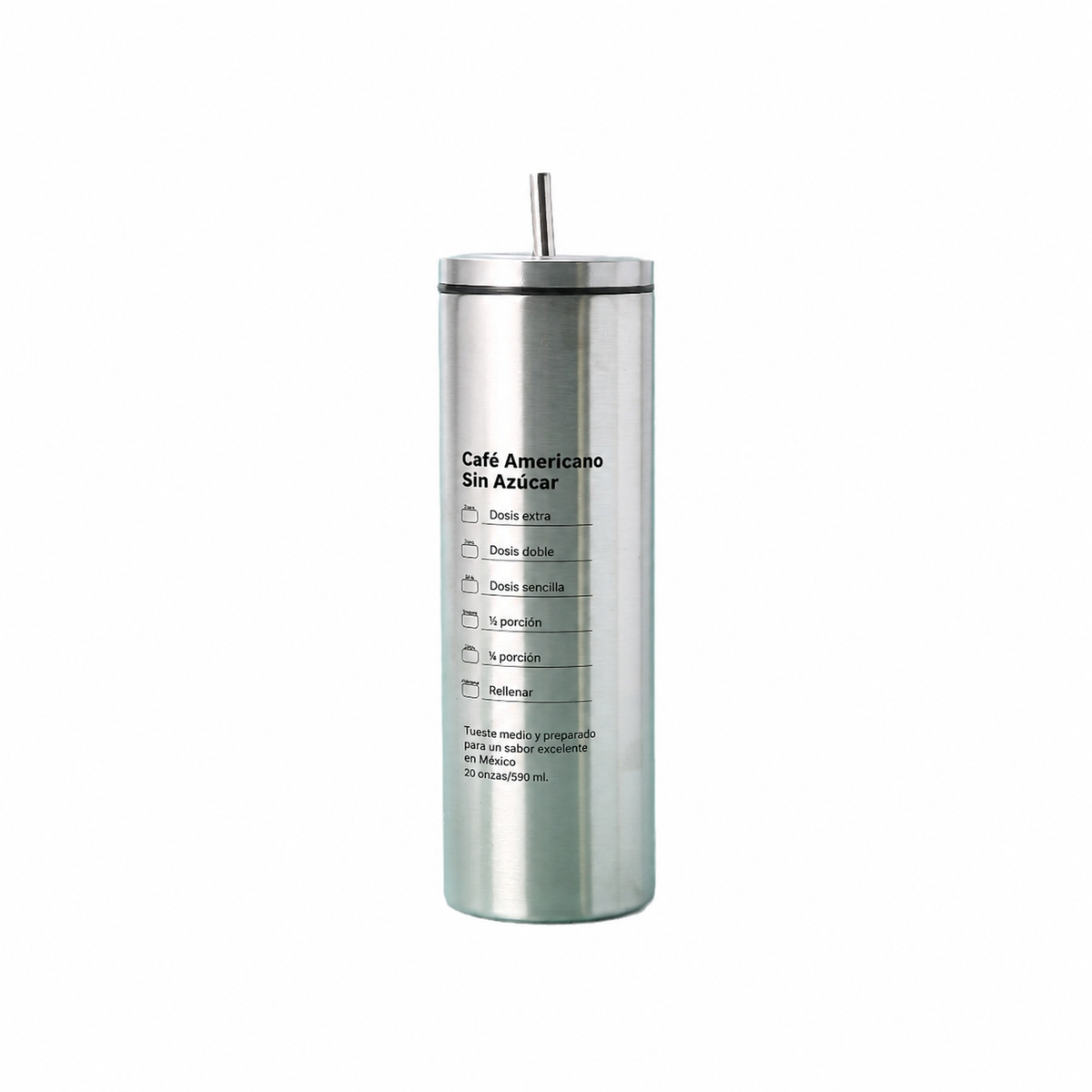 Vaso térmico de acero inoxidable con popote 590 ml - 5