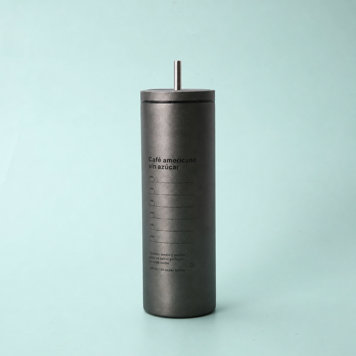 Vaso térmico de acero inoxidable con popote 590 ml - 7