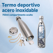 Termo deportivo acero inoxidable 750ml compartimento oculto - 1