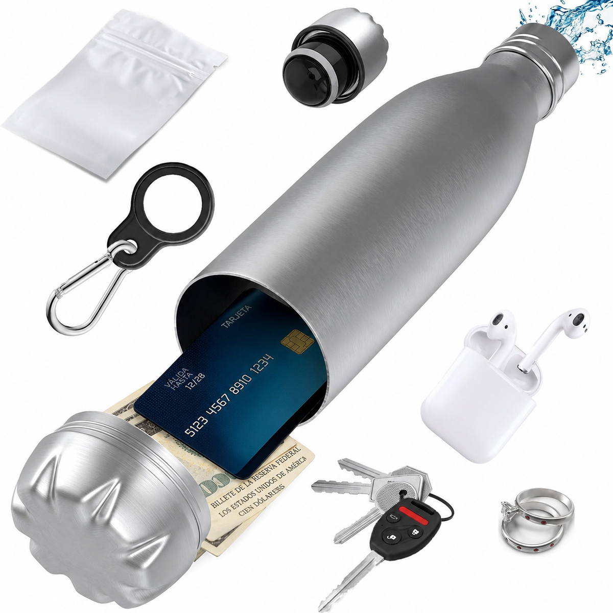 Termo deportivo acero inoxidable 750ml compartimento oculto - 3