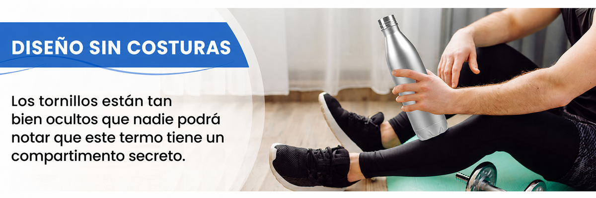 Termo deportivo acero inoxidable 750ml compartimento oculto - 8