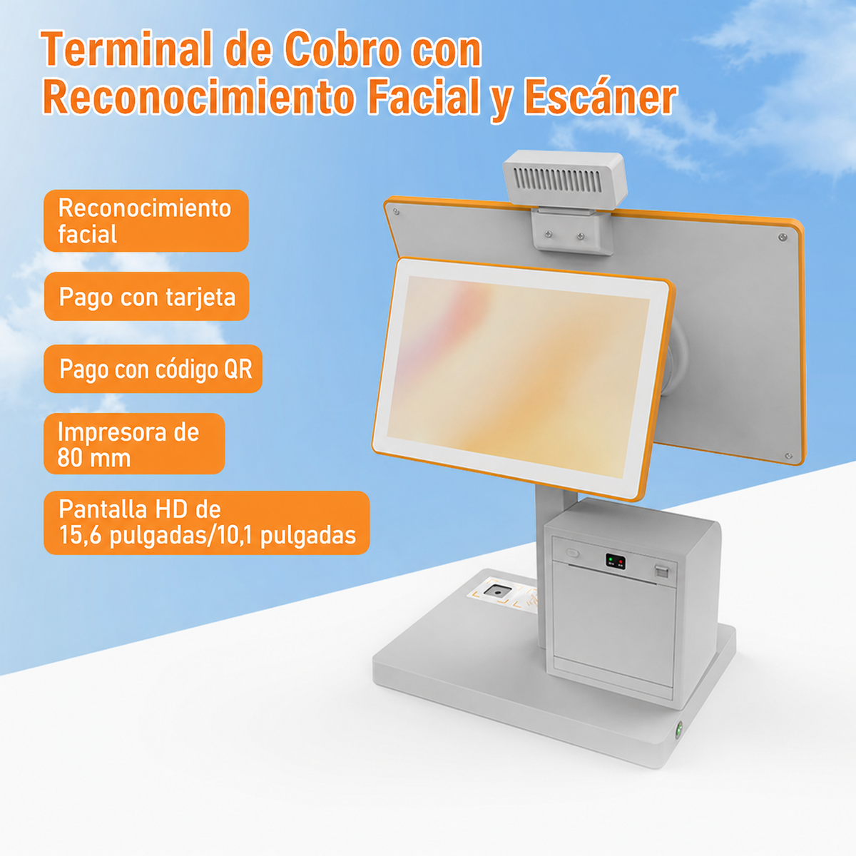 Terminal de Cobro con Reconocimiento Facial y Escáner - 3