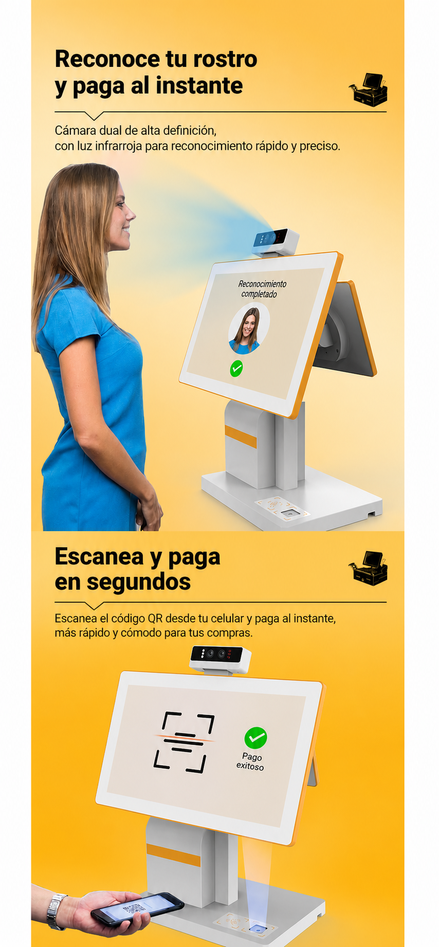 Terminal de Cobro con Reconocimiento Facial y Escáner - 7