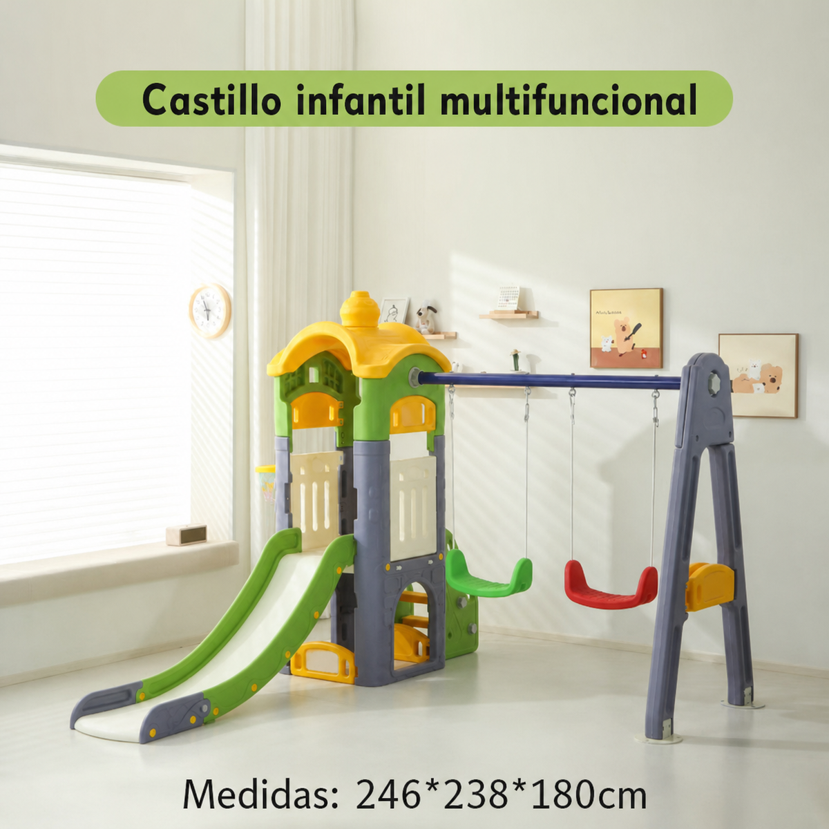 Castillo infantil multifuncional