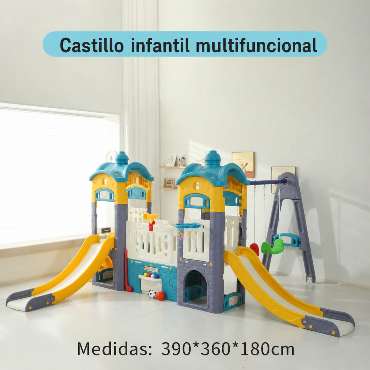Castillo infantil multifuncional