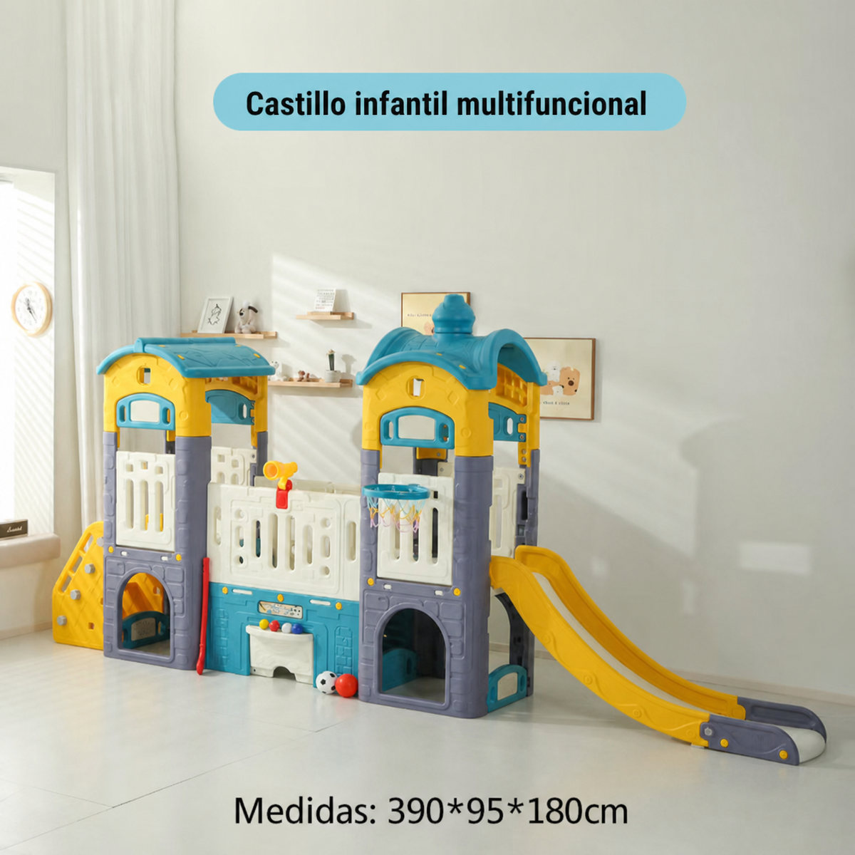 Castillo infantil multifuncional
