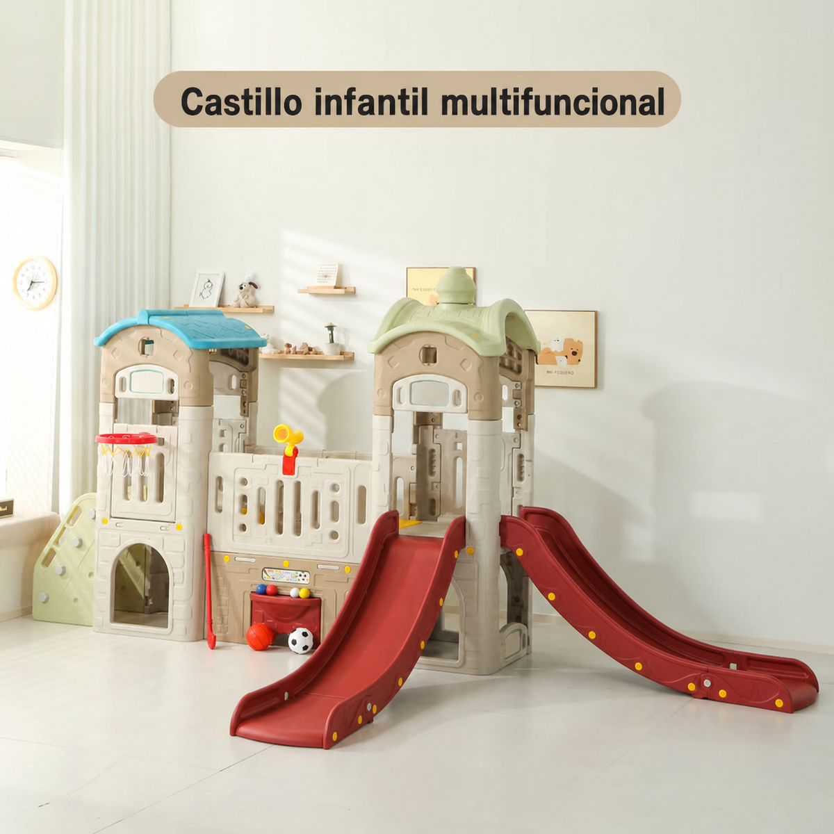 Castillo infantil multifuncional