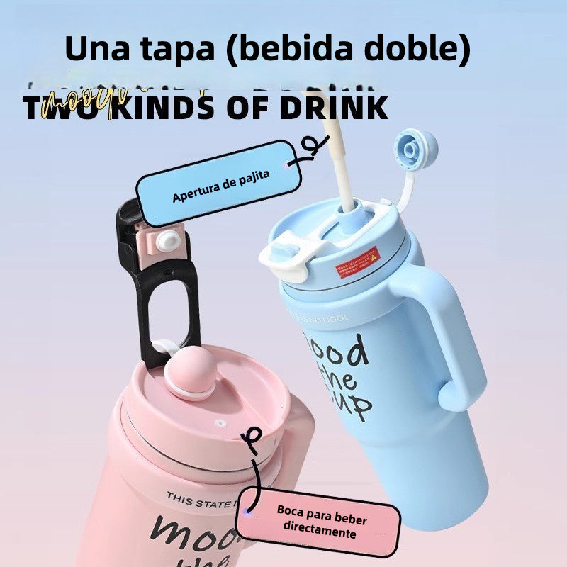 Large Capacity Water Cup: New Stainless Steel Double Drink Cup for Drinks, Shakes, and Iced Tea
