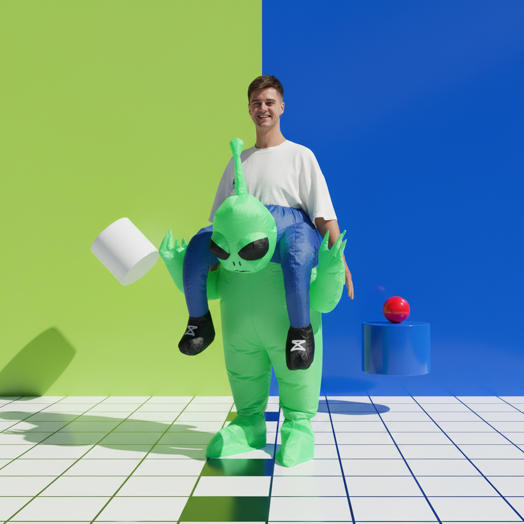 Disfraz Inflable de Halloween con Alienígena para Fiesta y Show: Ropa de Fiesta Divertida