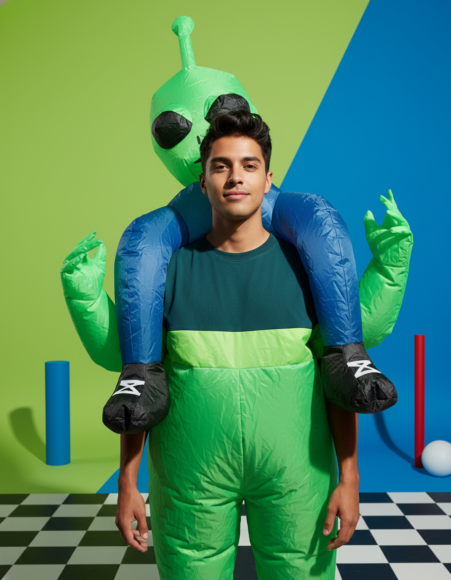 Disfraz Inflable de Halloween con Alienígena para Fiesta y Show: Ropa de Fiesta Divertida