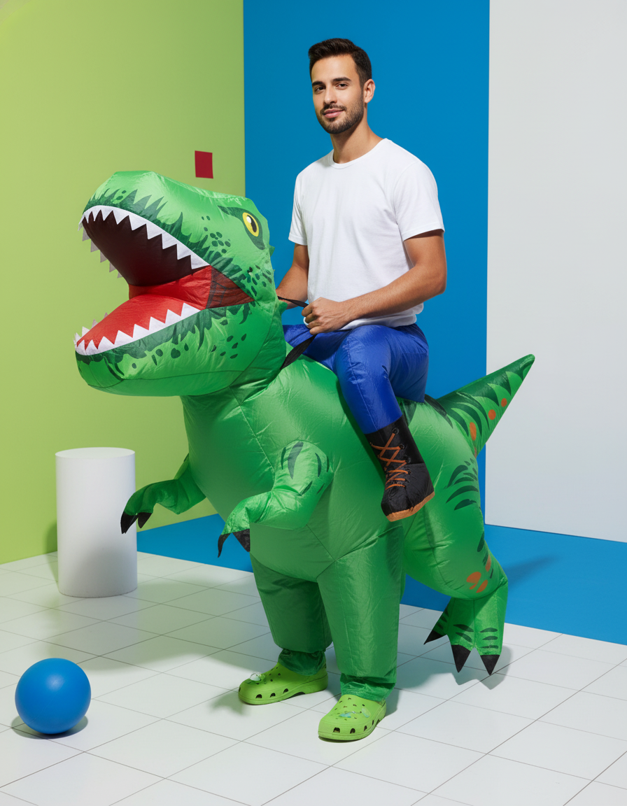 Disfraz Inflable de Dinosaurio y Otros Animales para Niños y Adultos