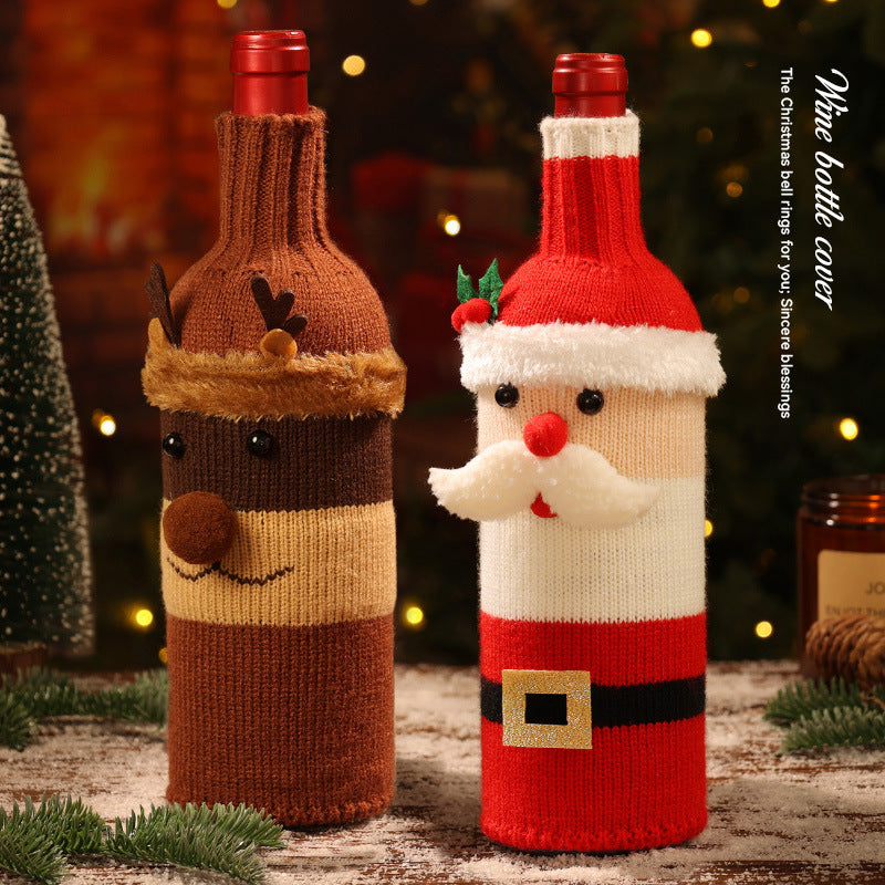 Modern Christmas Decorations: Wine and Champagne Bottle Set for Restaurants and Hotels