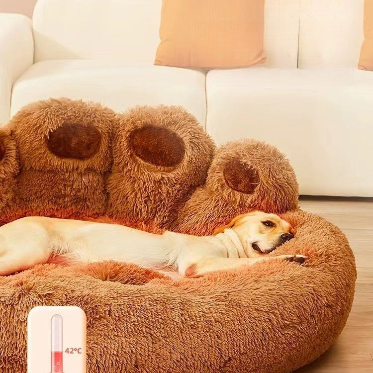 Cama para Gatos con Forma de Patita: cama para Otoño e Invierno, Semi-Cerrada, Lavable.