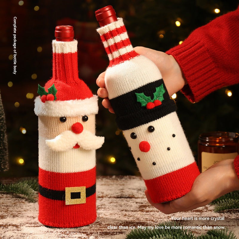 Modern Christmas Decorations: Wine and Champagne Bottle Set for Restaurants and Hotels