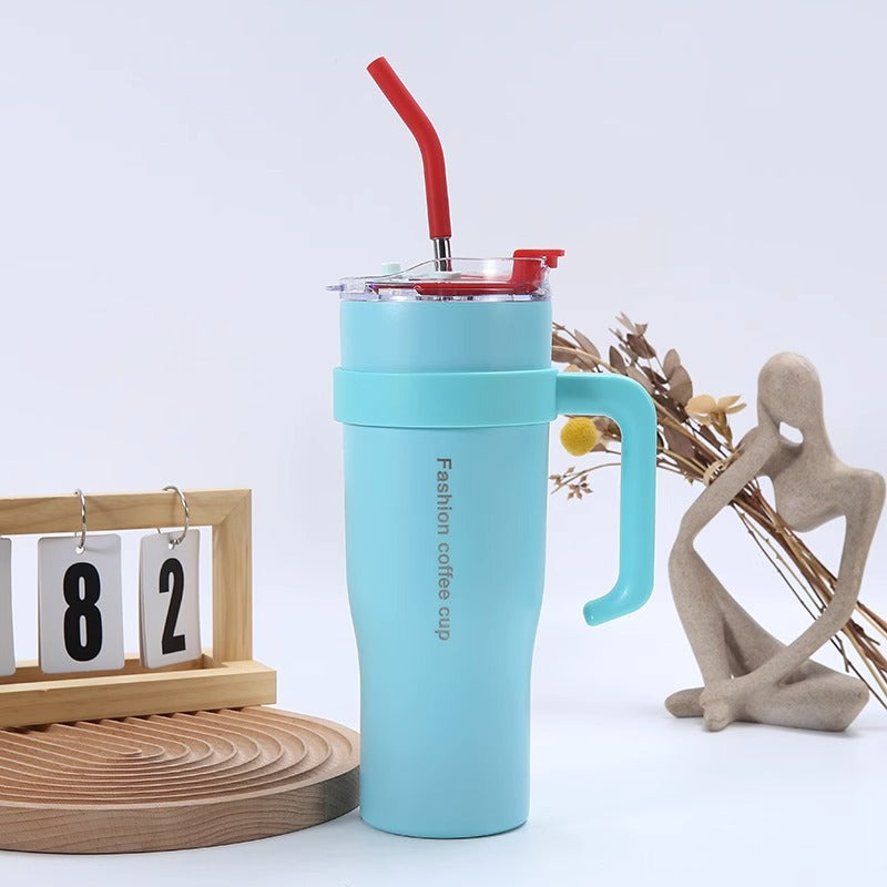 Large Capacity Water Cup: New Stainless Steel Double Drink Cup for Drinks, Shakes, and Iced Tea
