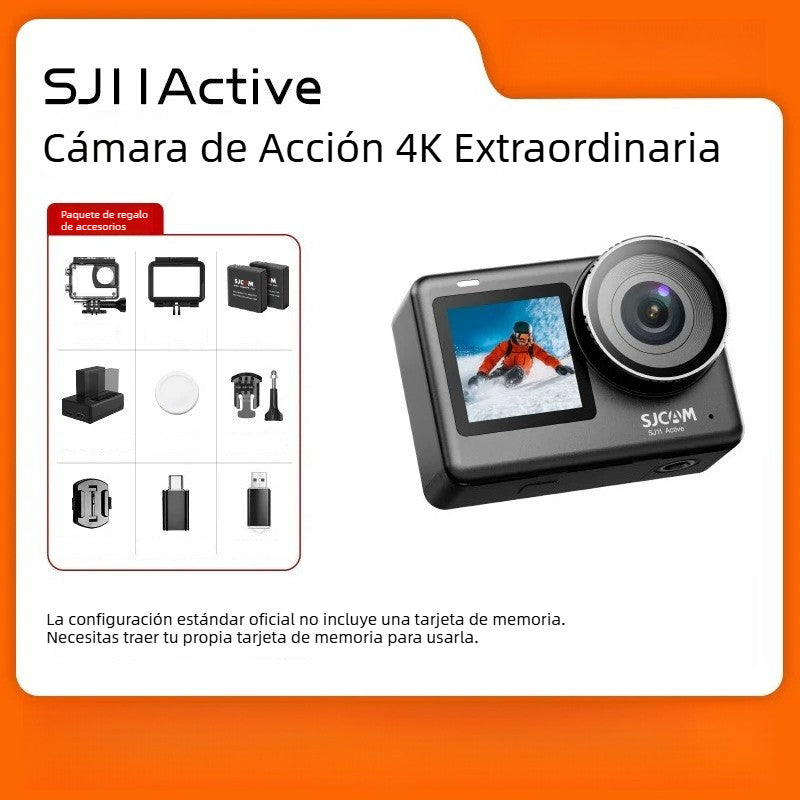 Cámara de acción SJCAM SJ11 con doble pantalla, cámara para motocicleta, cámara 4K Ultra HD, vista panorámica