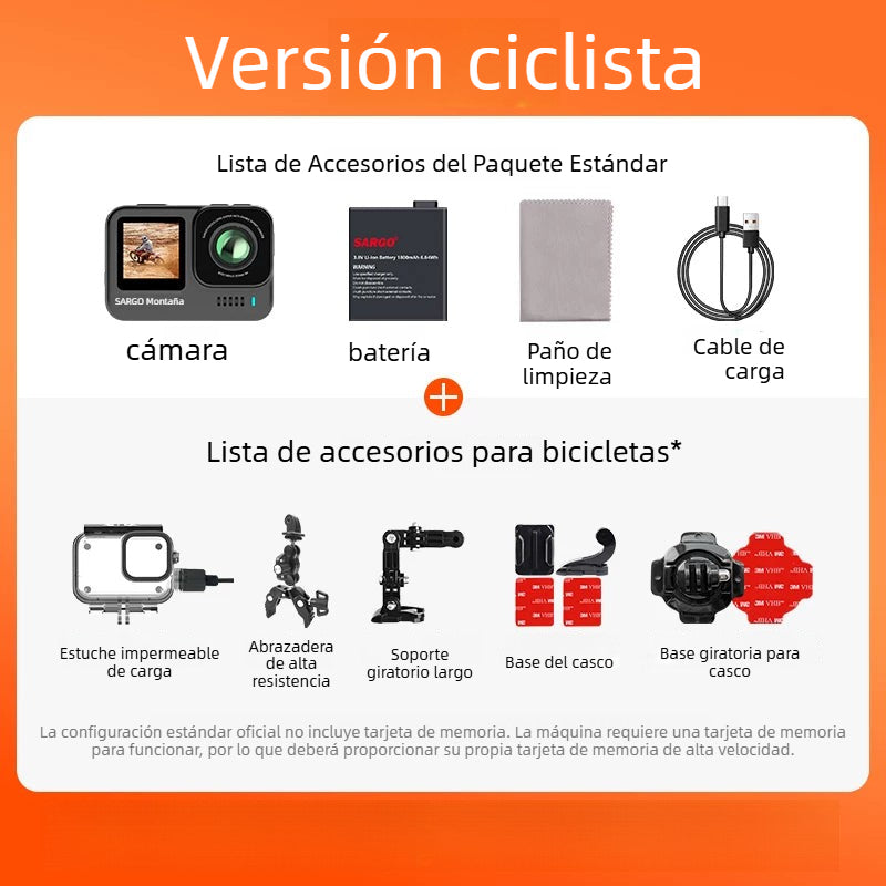 Cámara de acción A9P, cámara de salpicadero para motocicleta, cámara de pesca con casco antivibración 4K