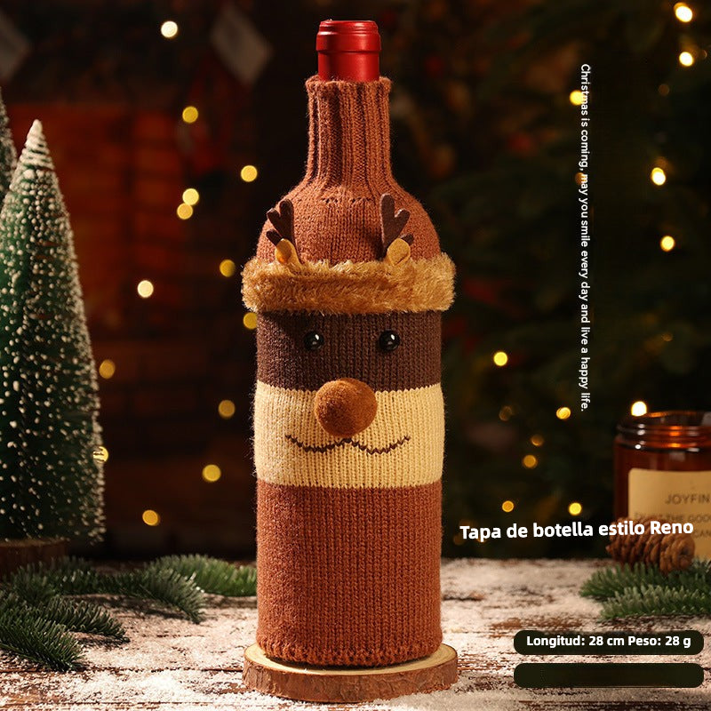 Modern Christmas Decorations: Wine and Champagne Bottle Set for Restaurants and Hotels