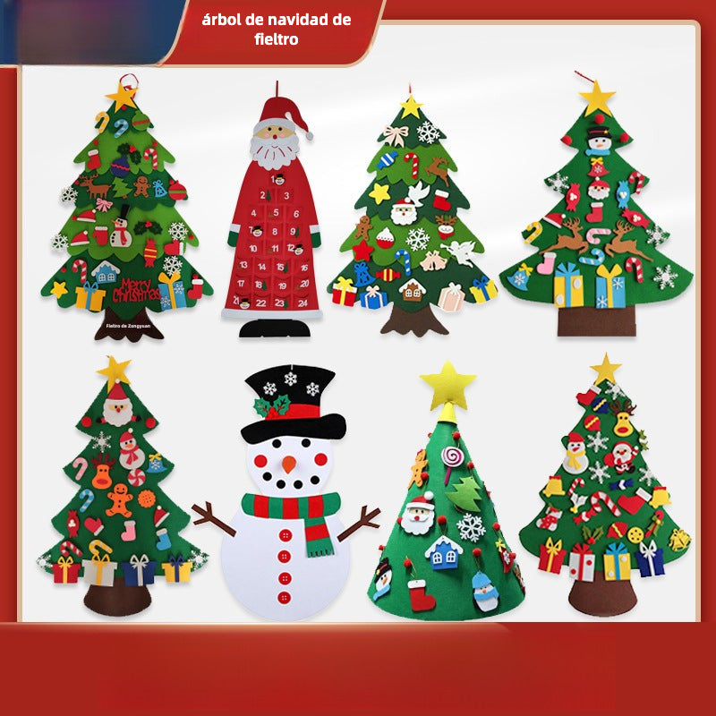 Árbol de Navidad de Fieltro | Decoración Festiva para Niños con Adornos Desmontables