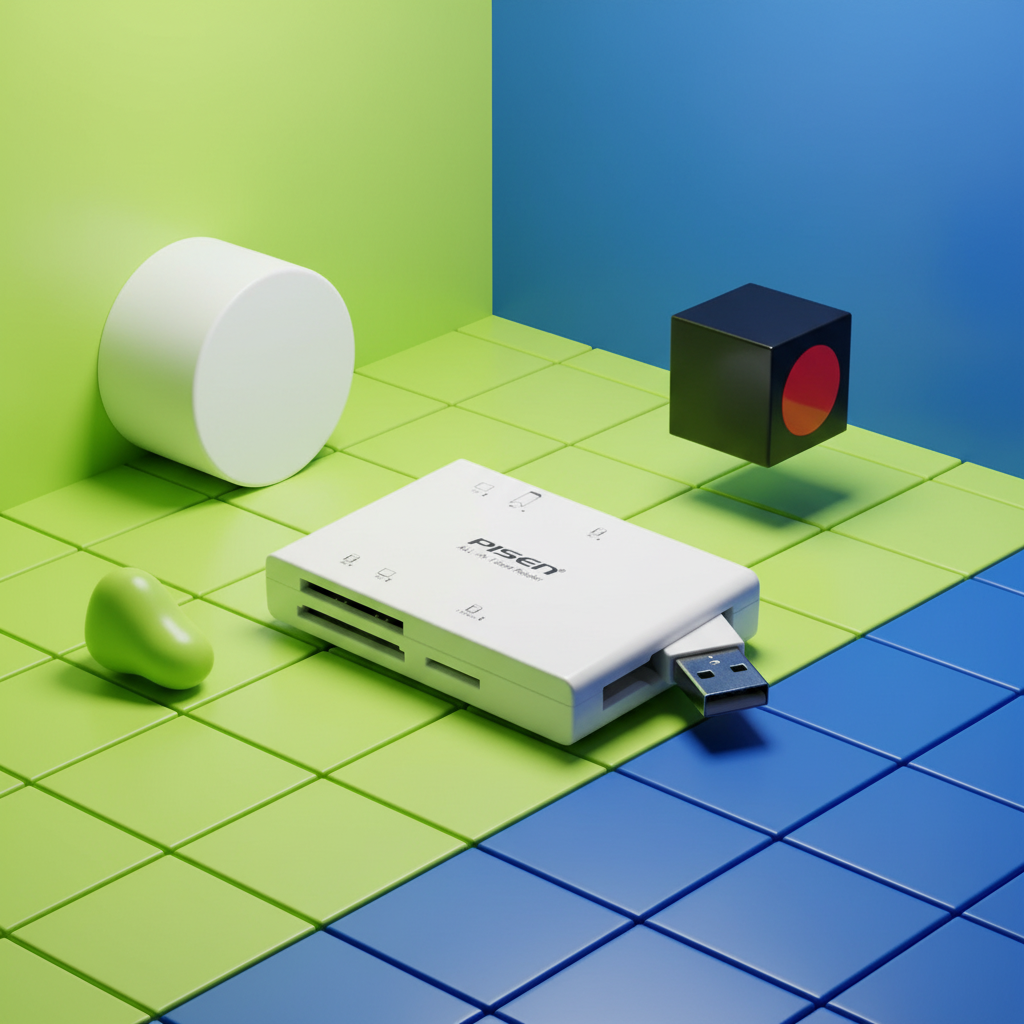 Lector de Tarjetas Pisen Todo en Uno – Mini USB 2.0 para TF, SD, CF y MS