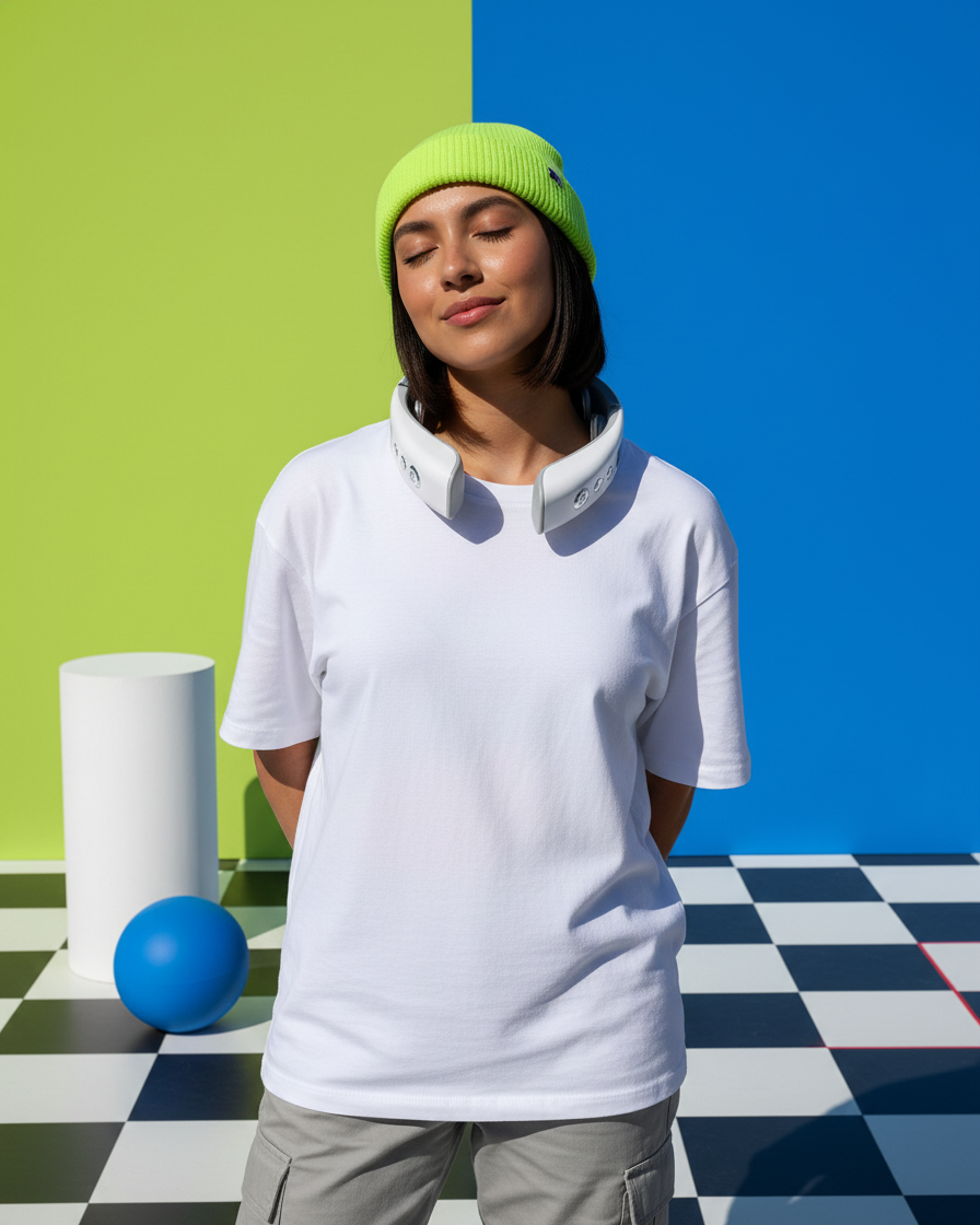 Masajeador de Cuello Portátil con Calor – Dispositivo Cervical Recargable para Aliviar Tensión y Dolor