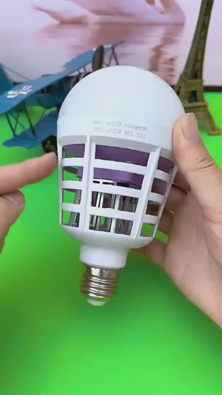 Cargar vídeo: Bombilla LED Antimosquitos 2 en 1 – Luz de Ahorro de Energía y Eliminación de Insectos