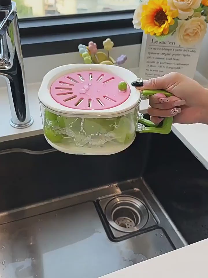 Canasta escurridora doble con tapa
