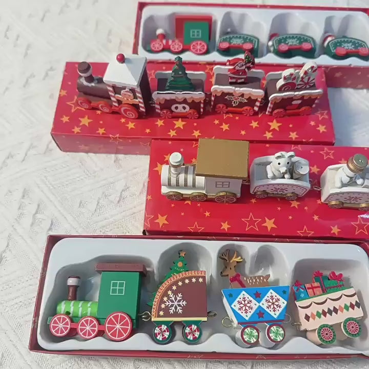 Cargar vídeo: Tren de Navidad de Madera: Decoración Navideña en Tres Diseños Diferentes