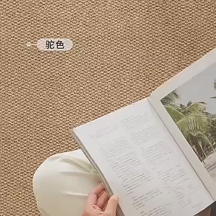 Tapete Minimalista Efecto Sisal Sala y Recámara Lavable