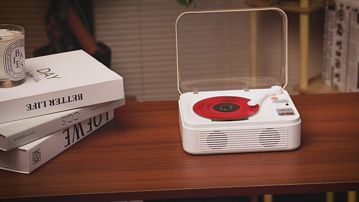 Cargar vídeo: Reproductor de CD retro con Bluetooth y USB multifunción