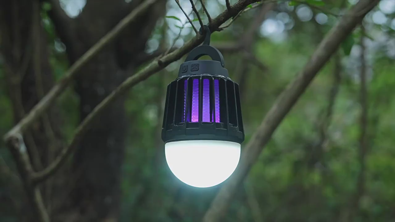 Cargar vídeo: Bombilla Recargable Portátil Mata Mosquitos Para Interior Y Exterior
