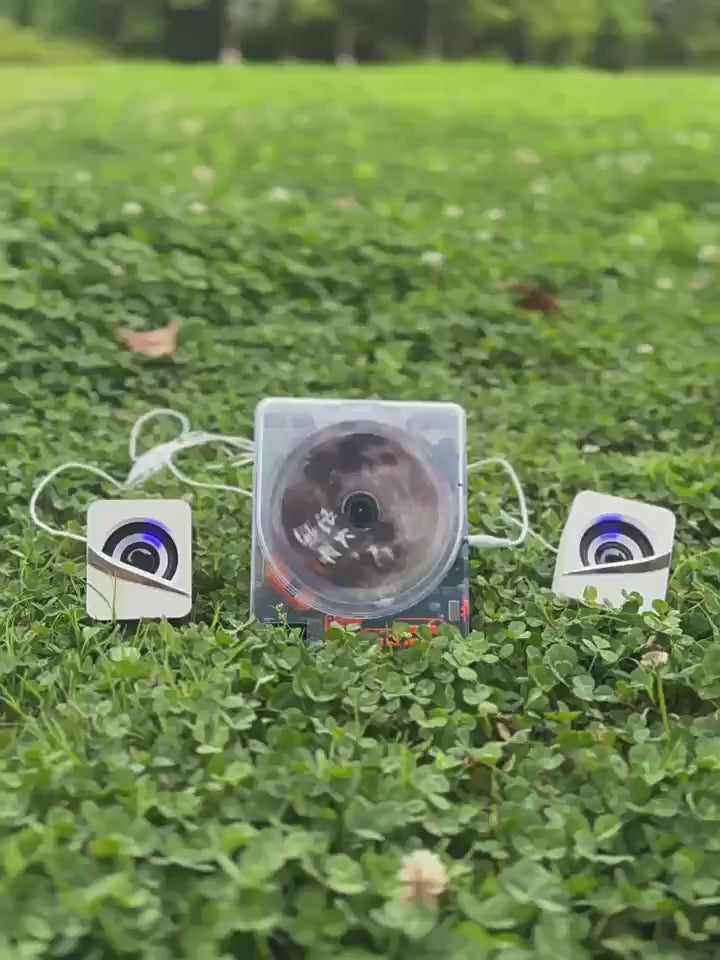 Reproductor de CD portátil con pantalla y audífonos
