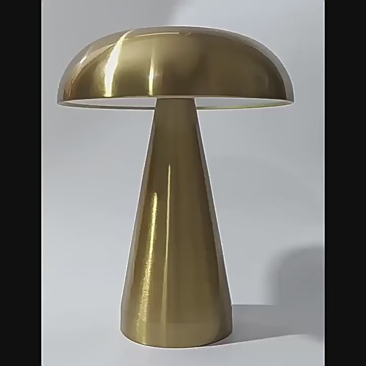 Load video: Lámpara de Mesa Tipo Hongo con Carga USB-C
