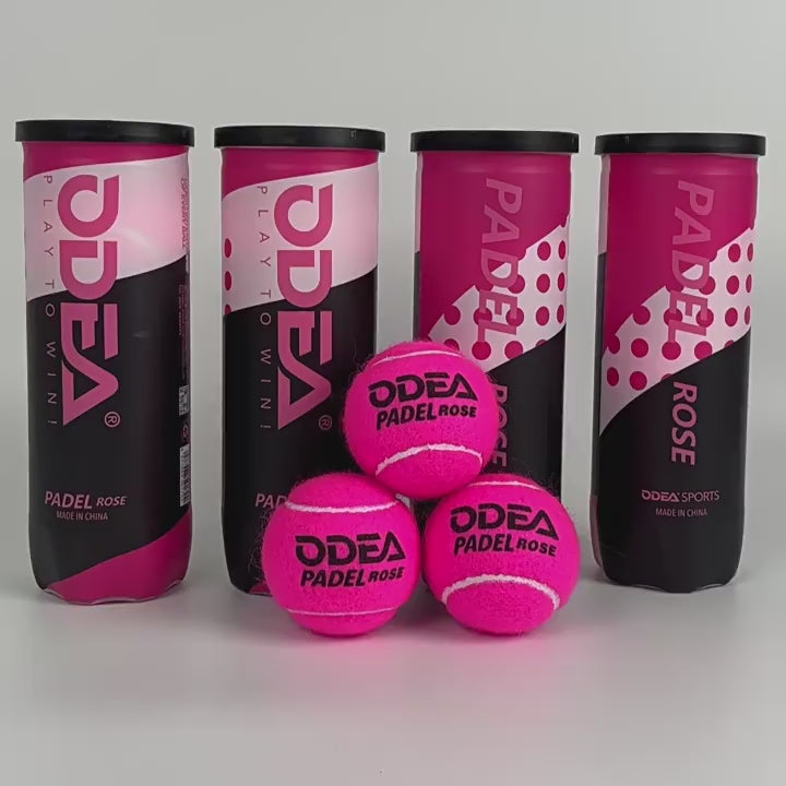 Load video: Pelotas deportivas color rosa para cancha de pádel