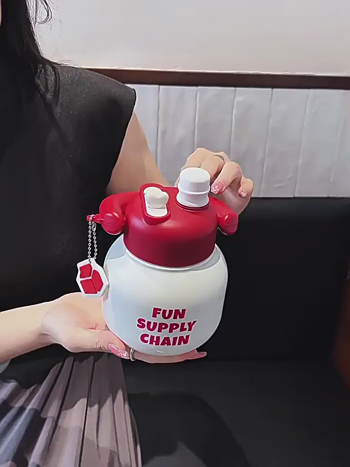 Cargar vídeo: Botella en Forma de Kettlebell para Gimnasio con Filtro para Té o Infusiones