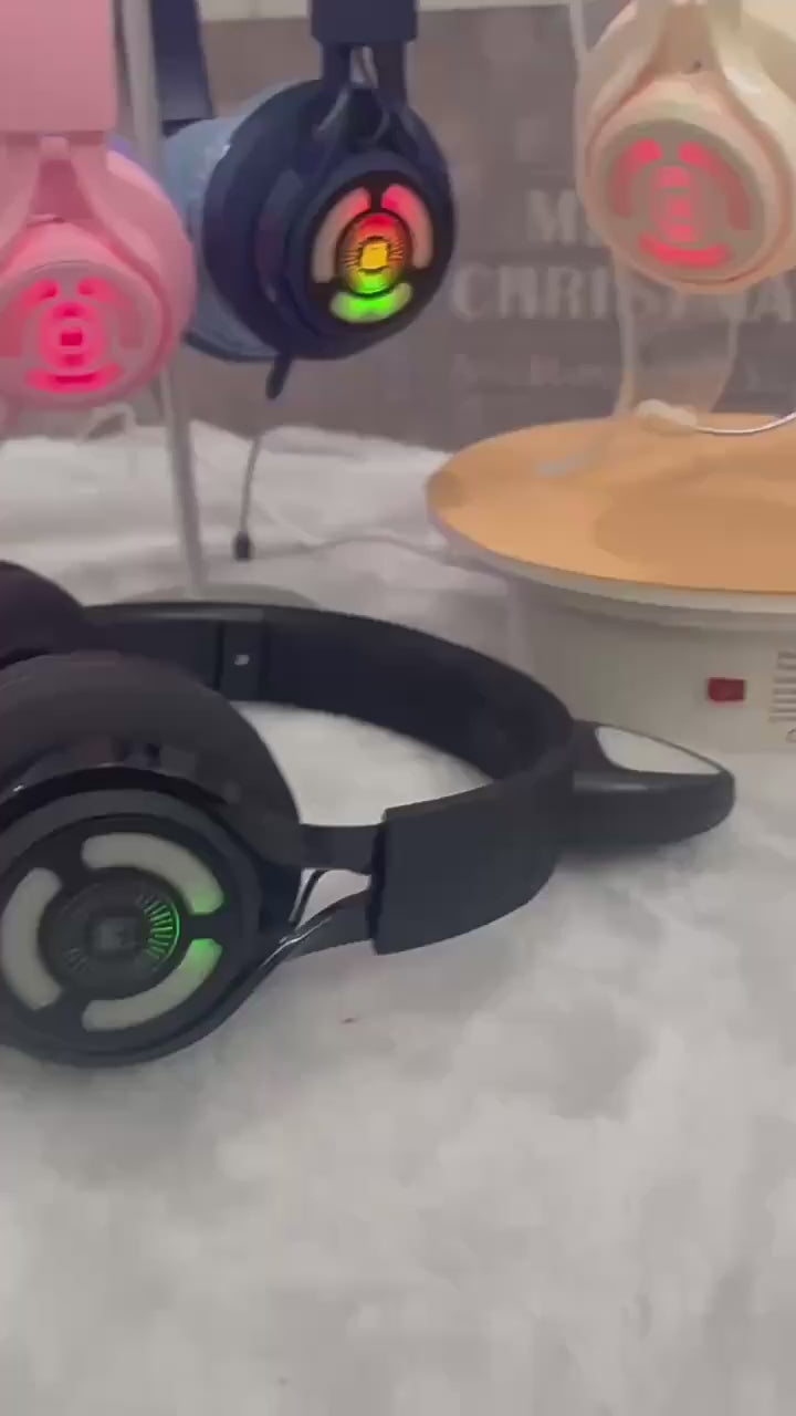 Audífonos Gamer Inalámbricos S3 Orejas de Gato LED