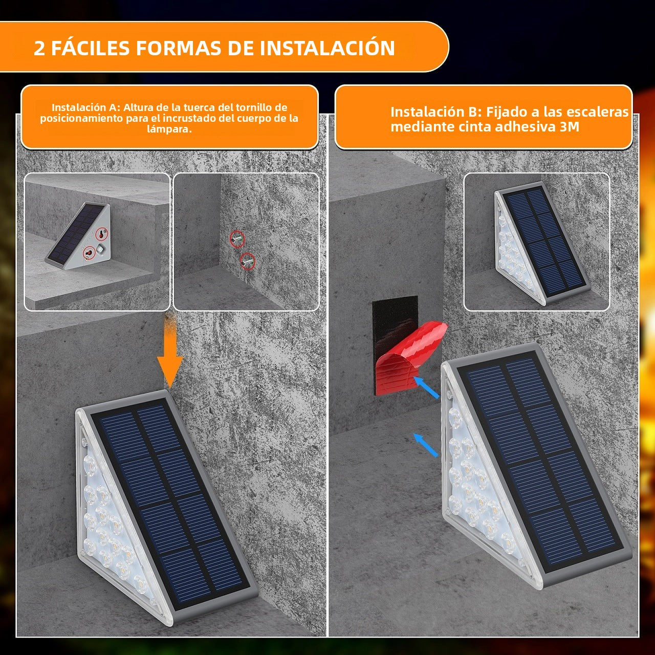 Outdoor Waterproof Solar Triangular Stair Light: High Brightness Garden Patio Step Lighting, Anti-theft