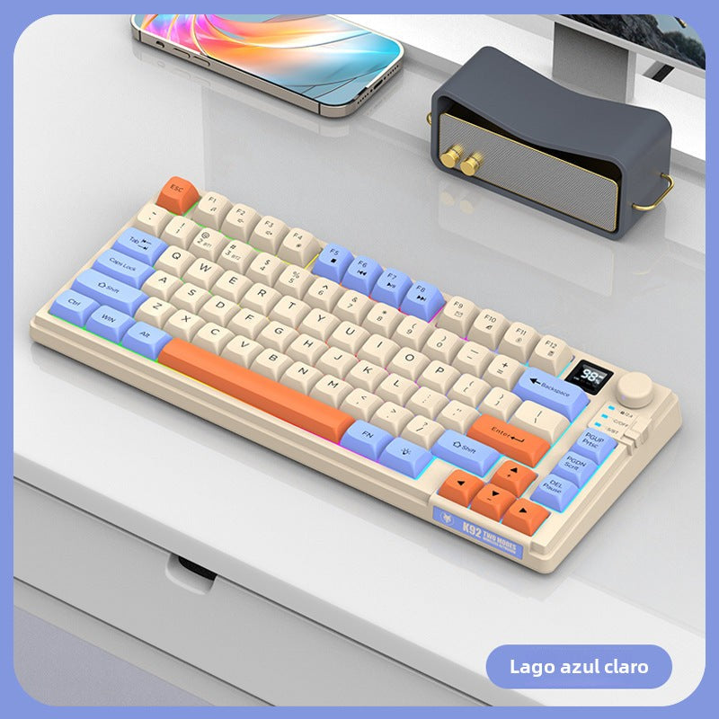 Teclado y Ratón Inalámbricos Bluetooth K920: Doble Modo, Pantalla, Controlador de Rueda, Tres Colores