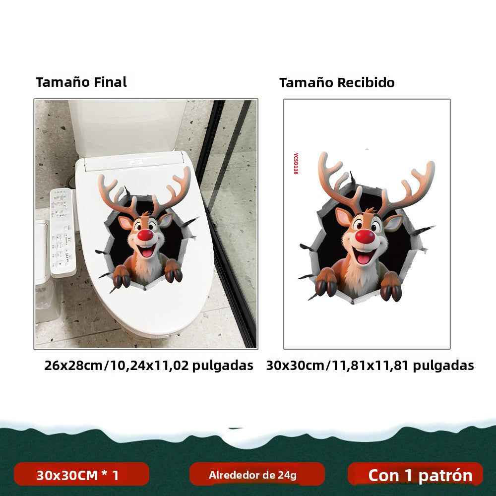 Pegatinas Navideñas de Santa Claus, Reno y Muñeco de Nieve | Decoración para Ventanas