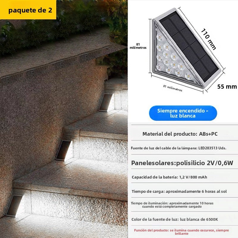 Luz solar para jardín, patio y escalones