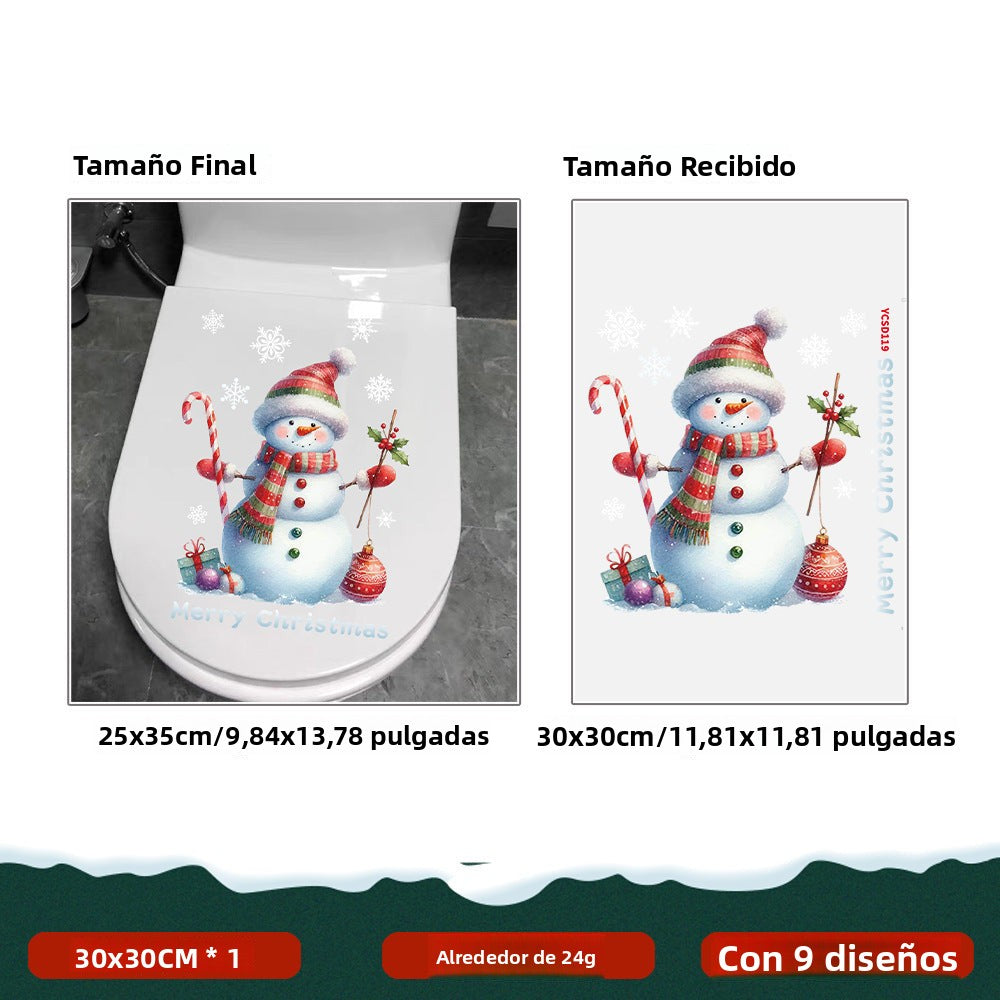 Pegatinas Navideñas de Santa Claus, Reno y Muñeco de Nieve | Decoración para Ventanas