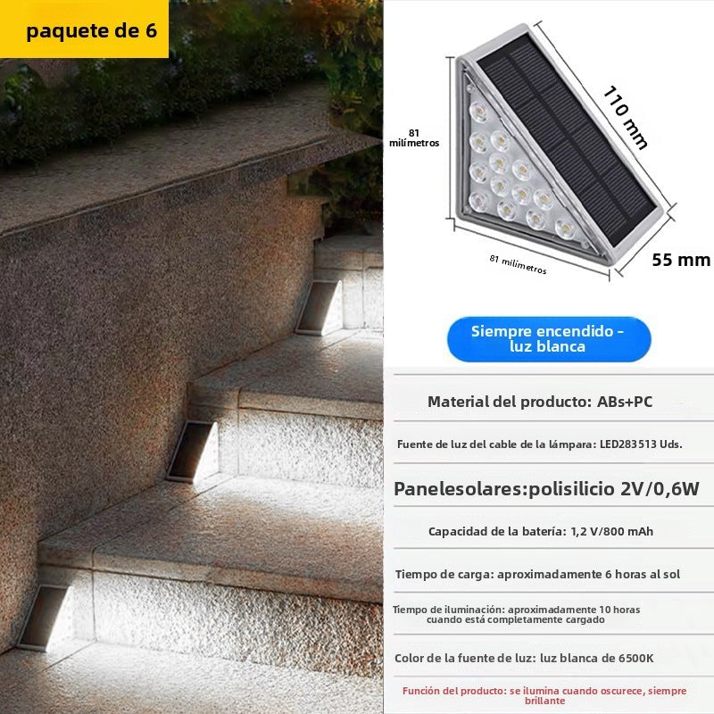 Outdoor Waterproof Solar Triangular Stair Light: High Brightness Garden Patio Step Lighting, Anti-theft