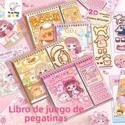 Libro de pegatinas para niñas con escenarios divertidos