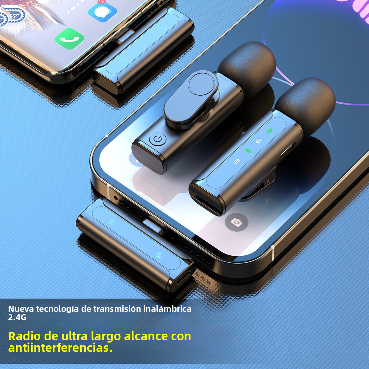 Micrófono Inalámbrico  Con Reducción De Ruido – Compatible Con Celulares, Tablets Y Computadoras