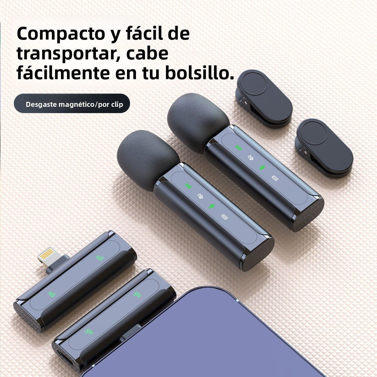 Micrófono Inalámbrico  Con Reducción De Ruido – Compatible Con Celulares, Tablets Y Computadoras