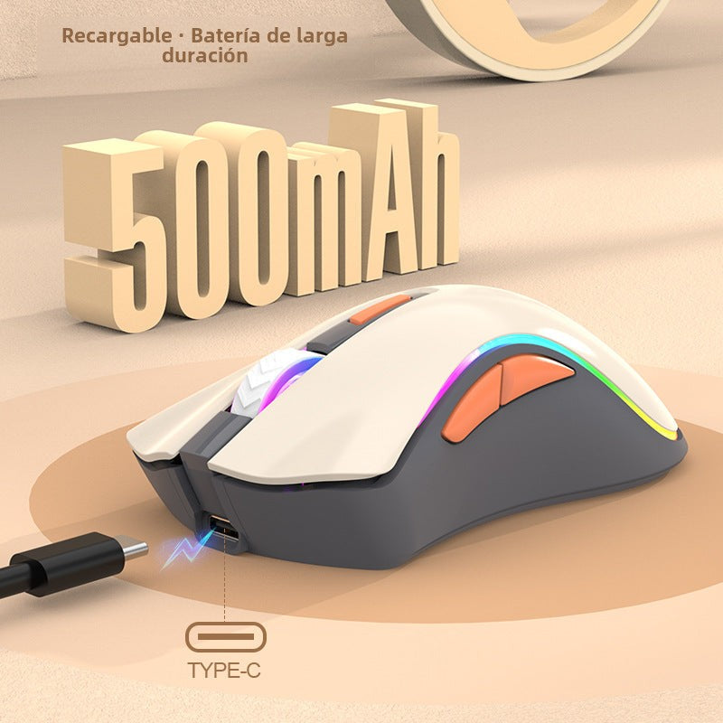 Ratón Inalámbrico Dual Modo 2.4G y Bluetooth XYH52: Recargable, Silencioso, Ideal para Oficina y Juegos
