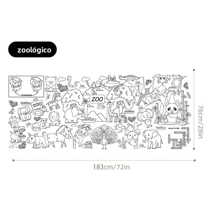Papel Adhesivo Infantil para Colorear y Pintar – Murales Decorativos en Varios Diseños