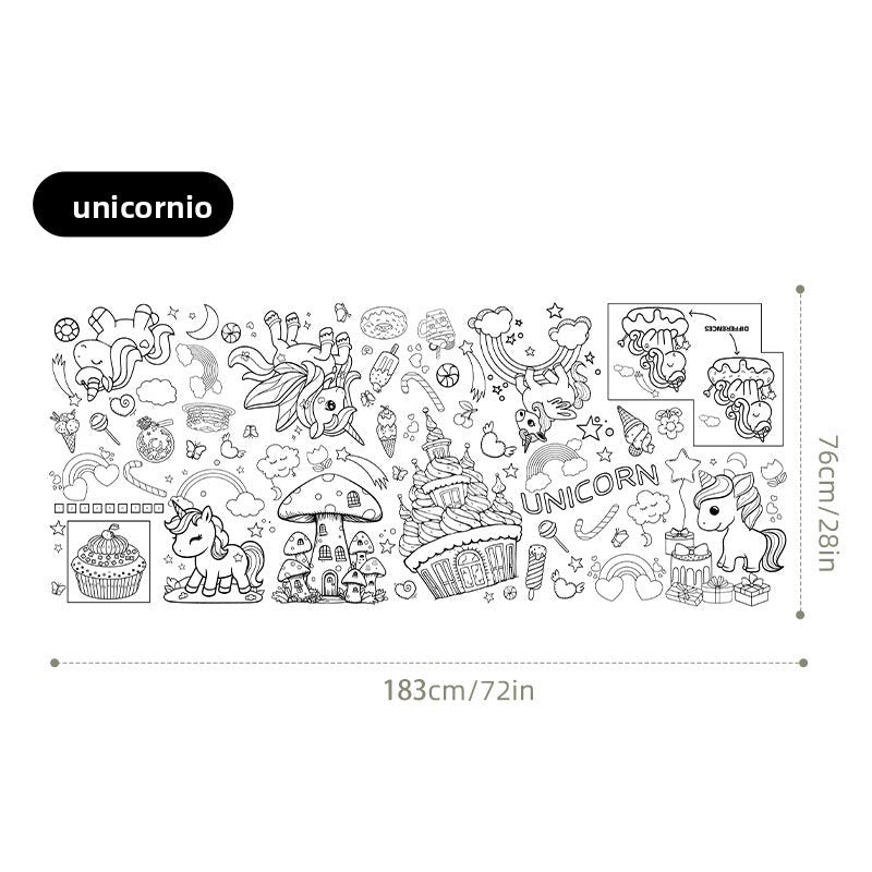 Papel Adhesivo Infantil para Colorear y Pintar – Murales Decorativos en Varios Diseños