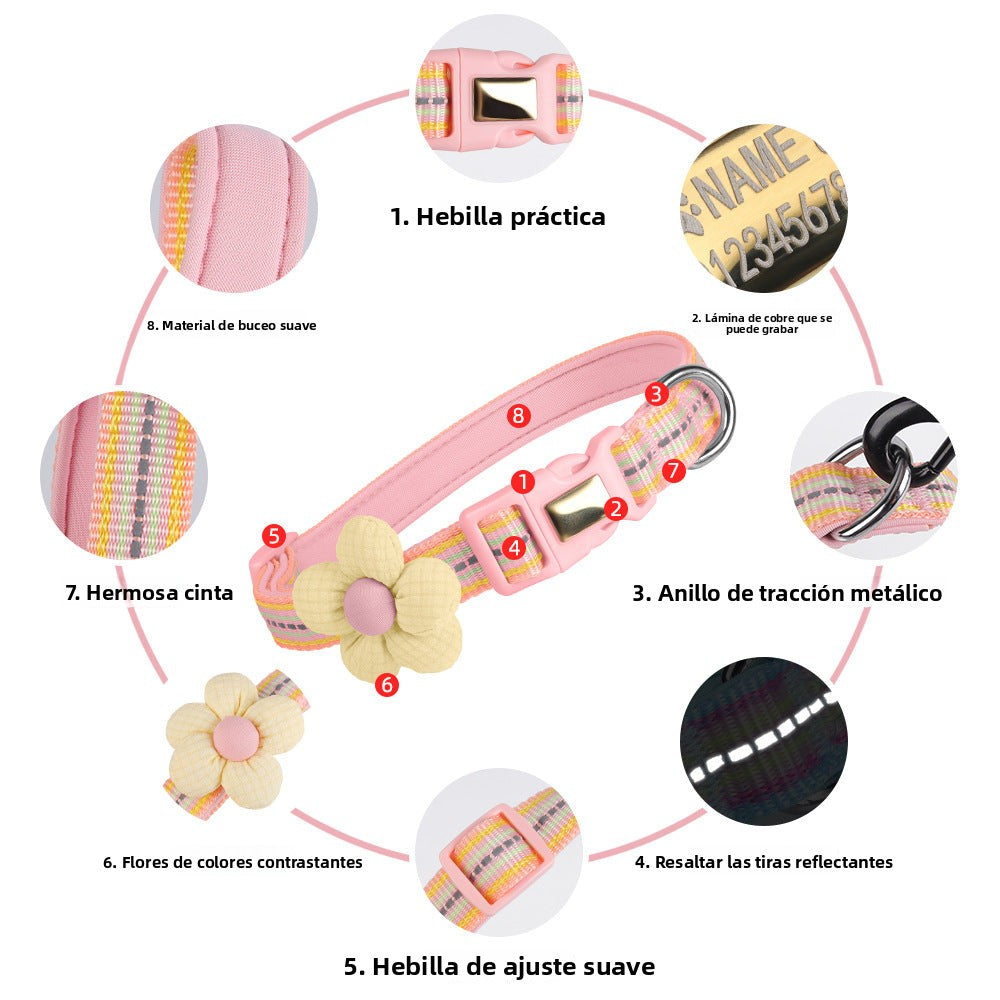 Small Flower Cat Collar: Reflective, Soft, Durable, Adjustable